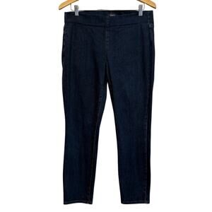 NYDJ Pull On Blue Jeans Mid Rise Straight Leg Stretch Dark Wash Denim 8 (32x28)